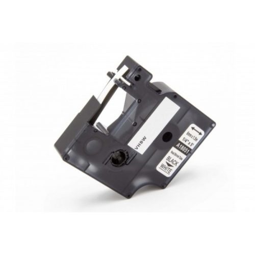 Dymo D1 utángyártott 18051 Rhino kompatibilis zsugorcsöves feliratozószalag 6mm*1.5m fekete-fehér