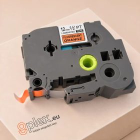   Brother TZE-B31 12m*8mm utángyártott Fluoreszkáló Narancs alapon fekete feliratozószalag kazetta