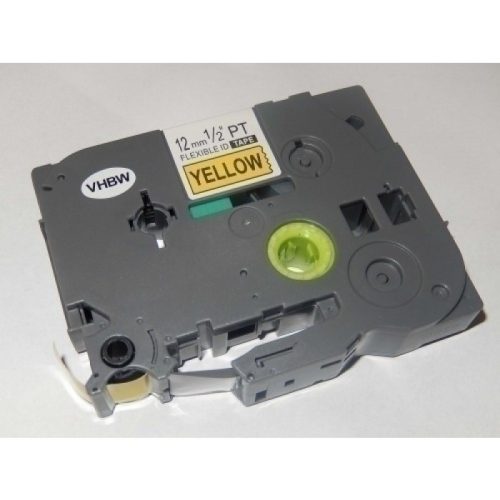 Brother TZe-FX631 P-Touch utángyártott feliratozószalag kazetta 12mm * 8m sárga alapon fekete