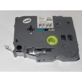   Brother TZe-M31 P-Touch utángyártott feliratozószalag kazetta 12mm * 8m matt-átlátszó alapon fekete