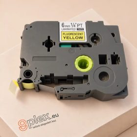  Brother TZe-C11 P-Touch utángyártott feliratozószalag kazetta 6mm * 8m fluoreszkáló sárga alapon fekete