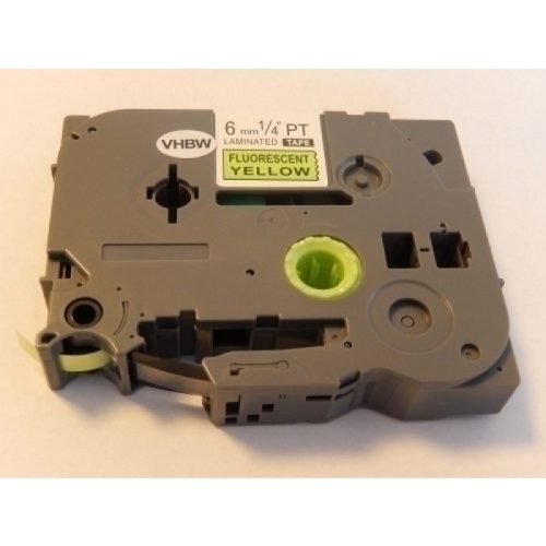Brother TZe-C11 P-Touch utángyártott feliratozószalag kazetta 6mm * 8m fluoreszkáló sárga alapon fekete