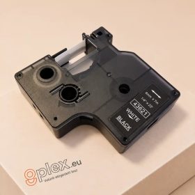 Dymo 43621 D1 fekete alapon fehér feliratozószalag kazetta