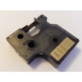   Dymo D1 43623 arany alapon fekete utángyártott 6mm * 7m feliratozószalag kazetta