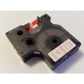   Dymo 40912 átlátszó alapon piros D1 utángyártott 9mm*7m feliratozószalag