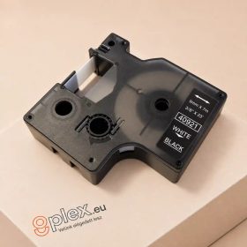   Dymo D1 40921 9mm * 7m fekete alapon fehér utángyártott feliratozószalag kazetta