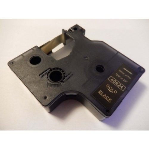 Dymo 40924 D1 Utángyártott szalag 9mm x 7m arany nyomtatás / fekete alapon