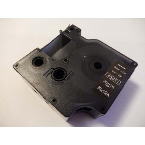 Dymo D1 45811 19mm * 7m fekete alapon fehér utángyártott feliratozószalag kazetta