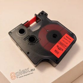   Dymo D1 45017 12mm * 7m piros alapon fekete utángyártott feliratozószalag kazetta