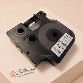   Dymo D1 45022 12mm * 7m ezüst alapon fekete nyomtatás utángyártott feliratozószalag kazetta