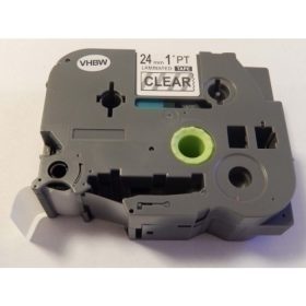   Brother TZe-151 P-Touch utángyártott feliratozószalag kazetta 24mm * 8m átlátszó alapon fekete