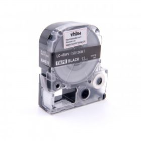   Epson LC-4BWV  utángyártott feliratozószalag kazetta 12 mm * 8m fekete alapon fehér nyomtatás