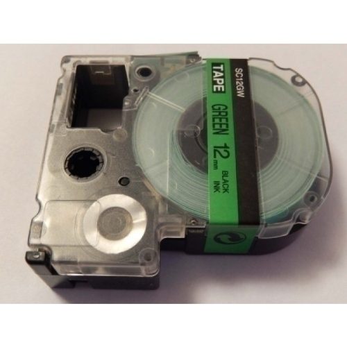 Epson LC-4GBP utángyártott feliratozószalag kazetta 12 mm * 8m zöld alapon fekete nyomtatás