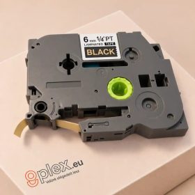   Brother TZe-314 utángyártott 6mm fekete alapon arany 6mm * 8m feliratozószalag kazetta