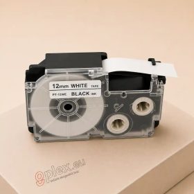   Casio XR-12WE1 PT-12WE1 utángyártott 12mm*8m feliratozószalag kazetta