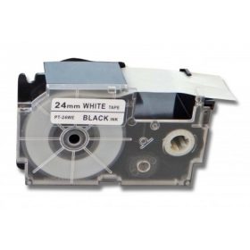   Casio XR-24WE1 Utángyártott 24mm*7m fekete-fehér címke szalag