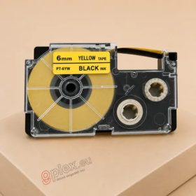   Casio XR-6YW1 utángyártott feliratozószalag kazetta sárga alapon fekete nyomtatás 6 mm * 8m