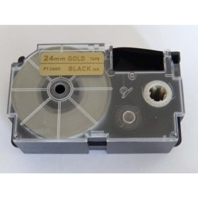   Casio XR-24GD1 utángyártott feliratozószalag kazetta arany alapon fekete nyomtatás 24 mm * 8m