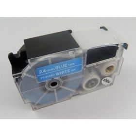  Casio XR-24ABU utángyártott feliratozószalag kazetta kék alapon fehér nyomtatás 24 mm * 8m
