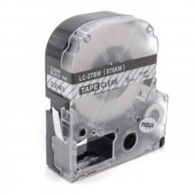   Epson LC-2TBW utángyártott feliratozószalag kazetta 6 mm * 8m átlátszó alapon fekete nyomtatás
