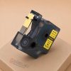 Dymo ID1 18432 12mm * 5mm sárga alapon fekete ipari PVC vinyl feliratozószalag kazetta