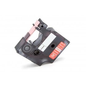   Dymo Rhino 12mm piros alapon fehér vinyl ipari szalag UV-álló, hőálló, vízálló kazetta