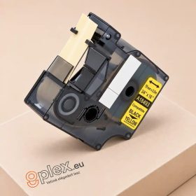  Dymo 18433 19mm * 5.5m sárga alapon fekete vinyl PVC feliratozószalag kazetta