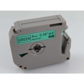   Brother M-K721 9mm * 8m zöld alapon fekete utángyártott feliratozószalag kazetta