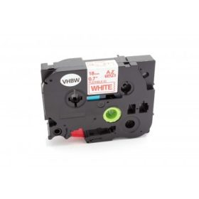   Brother TZE-FX242 utángyártott 18mm * 8m fehér alapon piros rugalmas feliratozószalag kazetta