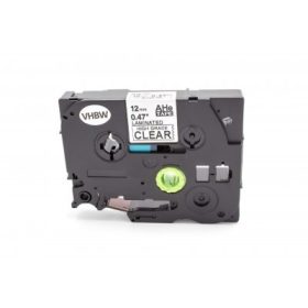   Brother HGE-131 12mm * 8mm átlátszó alapon fekete utángyártott ipari extra ellenálló feliratozószalag kazetta