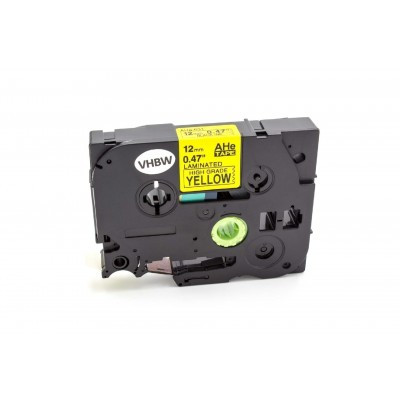 Brother HGE-631 12mm * 8mm sárga alapon fekete utángyártott ipari extra ellenálló feliratozószalag kazetta