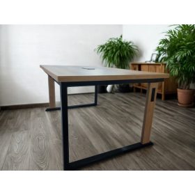 Tárgyaló asztal fabetétes lábbal (OAK&STEEL Edition)