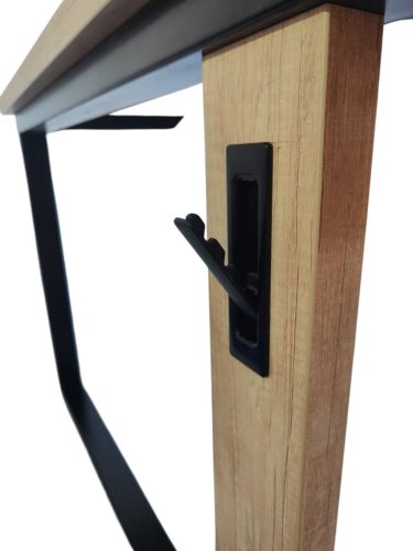 Tárgyaló asztal fabetétes lábbal (OAK&STEEL Edition)